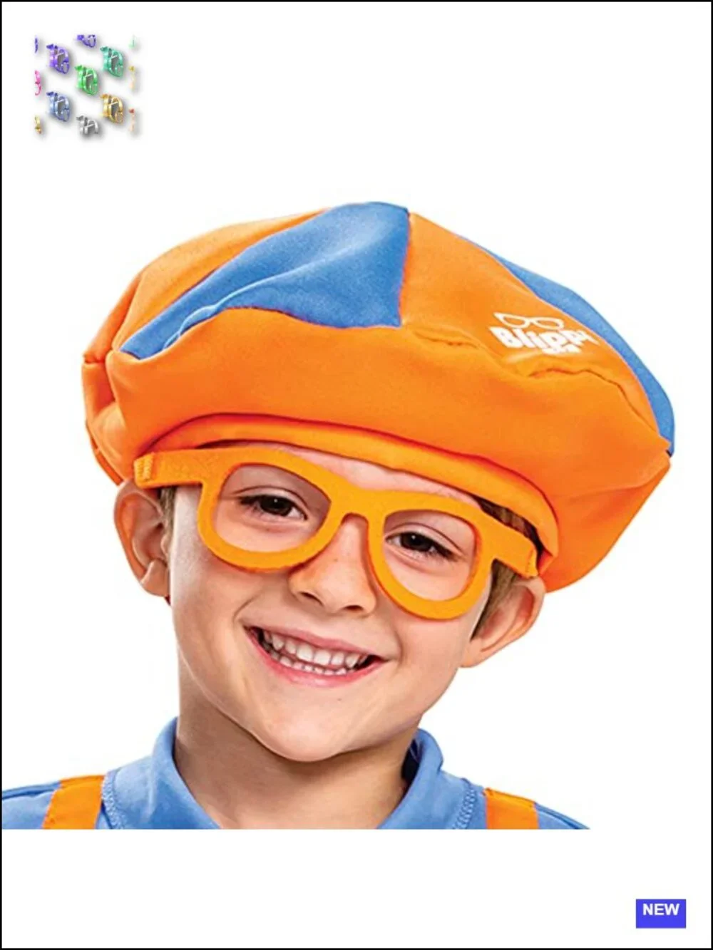 Official Blippi Costume Jumpsuit with Hat and Bowtie Toddler Size Large 4-6